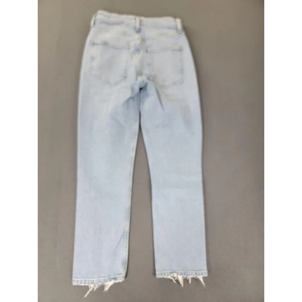 AGOLDE Jeans Womens 25 Light Wash Riley Crop High Rise Straight Leg Button Fly‎